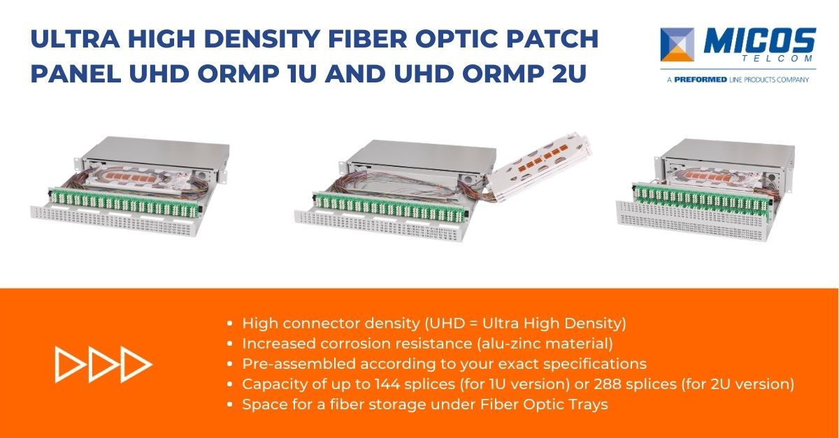 The New Ultra High Density Fiber Optic Patch Panel UHD ORMP 1U and UHD ORMP 2U