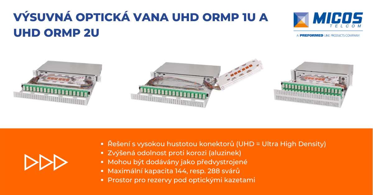 Nová Výsuvná optická vana UHD ORMP 1U a UHD ORMP 2U
